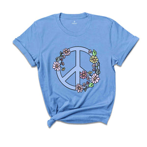 Peace Shirt, Peace Shirt, Floral Peace Sign Shirt, Peace Flower Shirt, Peace and Love Tee, Summer Shirt, Peace Sign Shirt