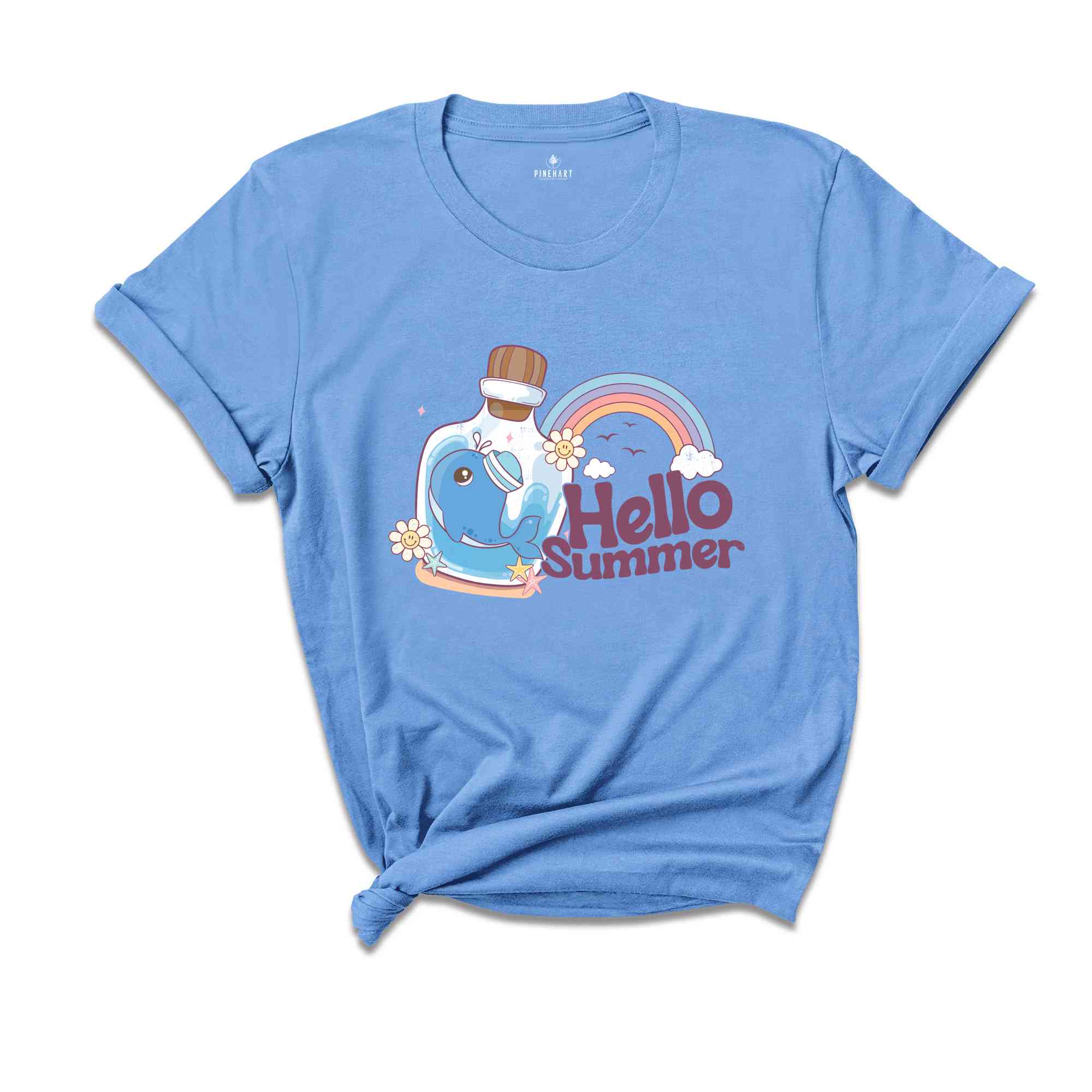 Hello Summer Shirt, Summer Shirt, Retro Beach Shirt, Rainbow Shirt, Nature Lover Shirt, Sarcastic Shirts, Animal Lover Shirt