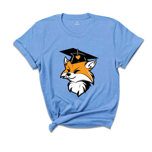 Fox in a Graduation Shirt, Cute Fox T-shirt, Fox Lover Tee, Graduation Gifts, Graduate Shirt 2024, Senior 2024 T-shirt