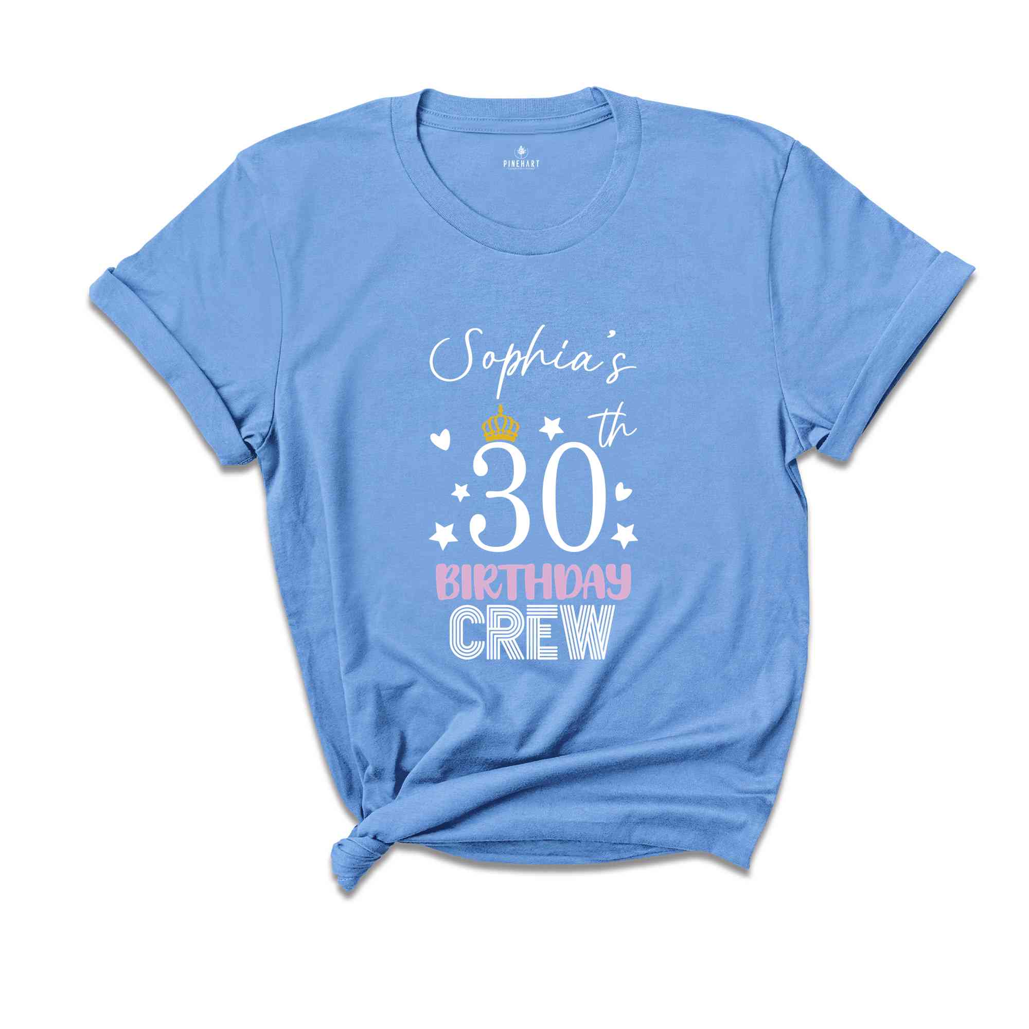 Custom Birthday Queen And Crew Shirt, Personalized 30th Birthday Queen T-Shirt, Birthday Queen Your Name On Shirt, Birthday Crew T-Shirt