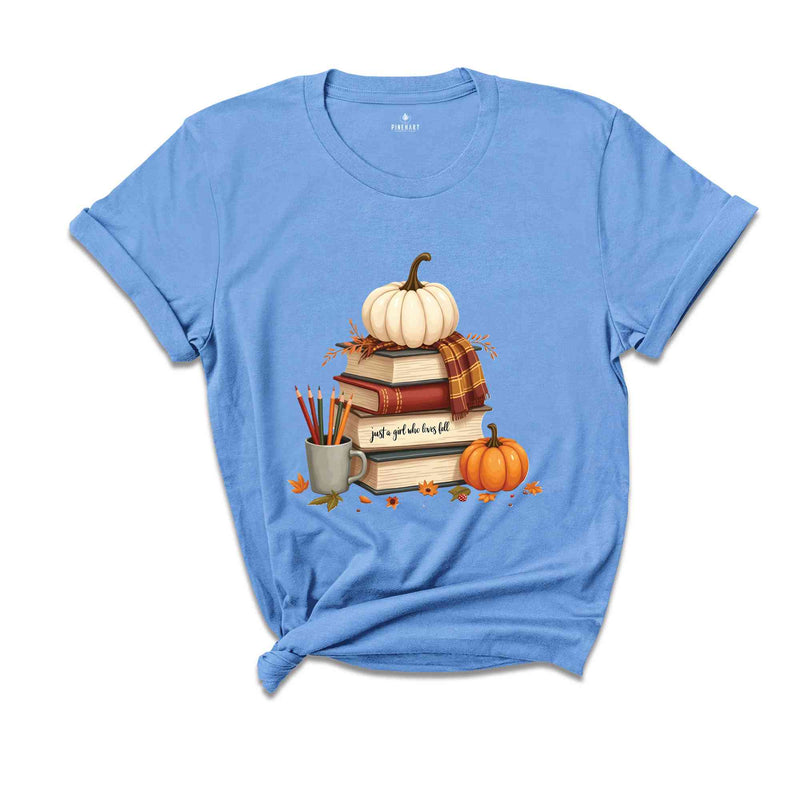 Fall Pumpkin Shirt, Thanksgiving T-Shirt, Book Lover Shirt, Autumn Tee, Pumpkin Lover Shirt, Bookish Tee, Fall Women's Tee