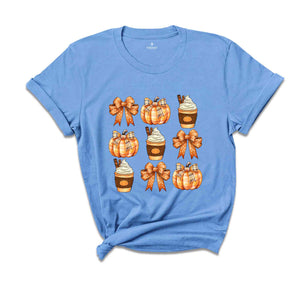 Retro Fall Pumpkin Bow Shirt, Fall Coquette Bow, Autumn Pumpkin Tee, Fall T-Shirt, Autumn Lover Shirt, Autumn Bow Shirt