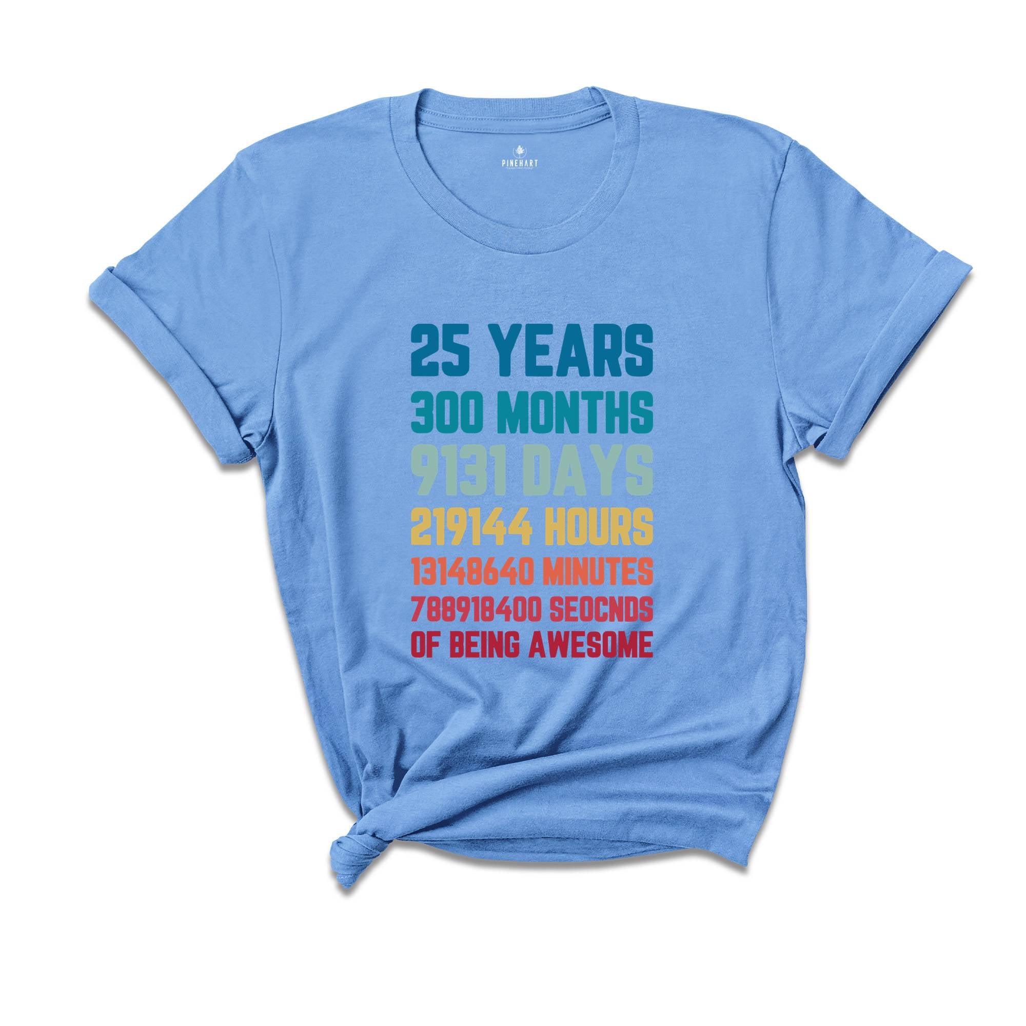 25 Years 300 Months Shirt, 25Th Birthday Shirt, 25Th Birthday Party, 1999 Shirt, Gift For Birthday, 25Th Birthday T-Shirt