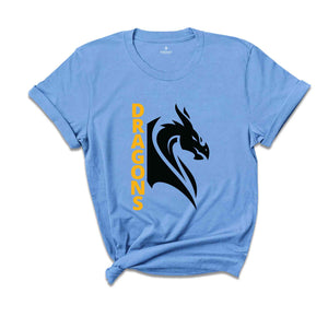 Dragons Shirt, Dragon Shirt, Custom School Name Shirt, Sports Team Shirt, Mascot Shirt, School Sports Team Shirt, School Shirt, Team Shirt