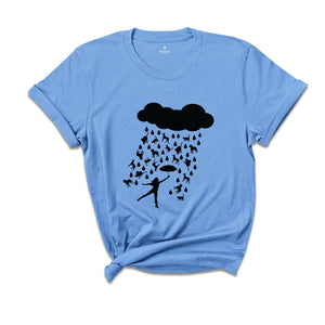 Raining Dogs And Cats Shirt, Pet Lover Tee, Animal Lover Shirt, Pet Owner Gift, Cute Cat Dog Rain Apparel, Funny Cat Mom Gift