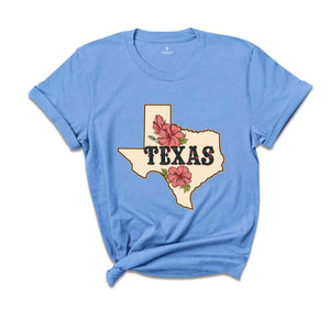 Texas Map Shirt, Texas Cactus TShirt, Texas Home T Shirt, Home State Shirts, Texan Girl Shirt, Texas Lover Gift, Cactus T Shirt