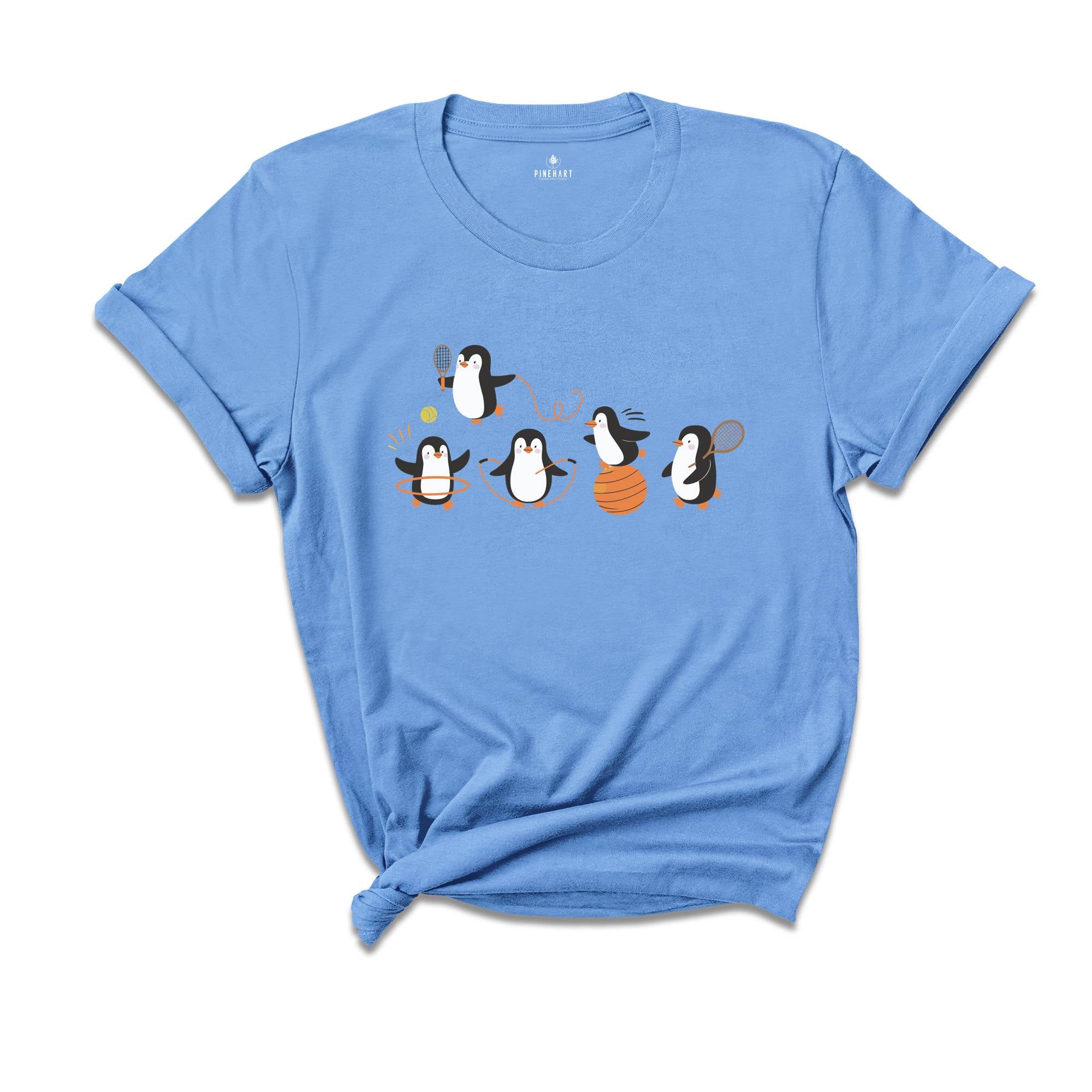 Cute Funny Penguins Doing Sports Vintage Shirt, Penguin Lover Penguin Awareness Day, Cute Animal Birthday Gift