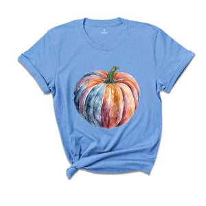 Watercolor Pumpkin T-shirt, Colorful Pumpkin Shirt, Halloween Shirt, Autumn Shirt, Cute Fall Shirt, Gifts For Halloween