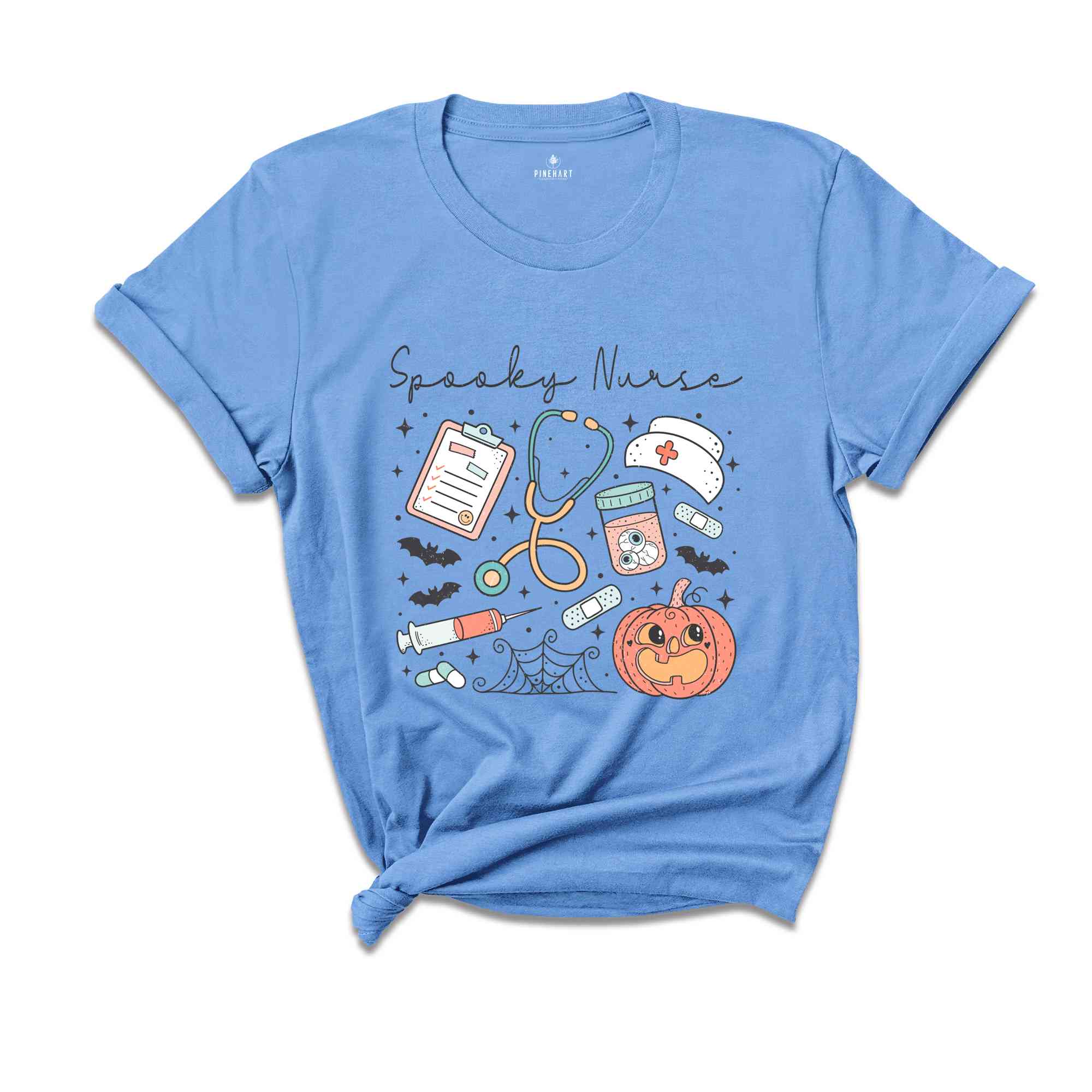 Halloween Spooky Nurse Shirt, Halloween Shirt, Spooky Pumpkin Shirt, Halloween Party Shirt, Retro Halloween Shirt