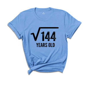 Square Root Of 144 Years Old Shirt, 12th Birthday Shirt, Born In 2012 Shirt, 12th Birthday Gift, 12th Birthday Party Shirt