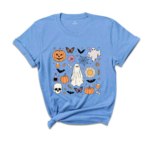 Cute Halloween Theme T-Shirt, Halloween Shirt, Cute Halloween Gifts, Fall Shirt, Spooky Season Tee, Ghost Halloween Shirt