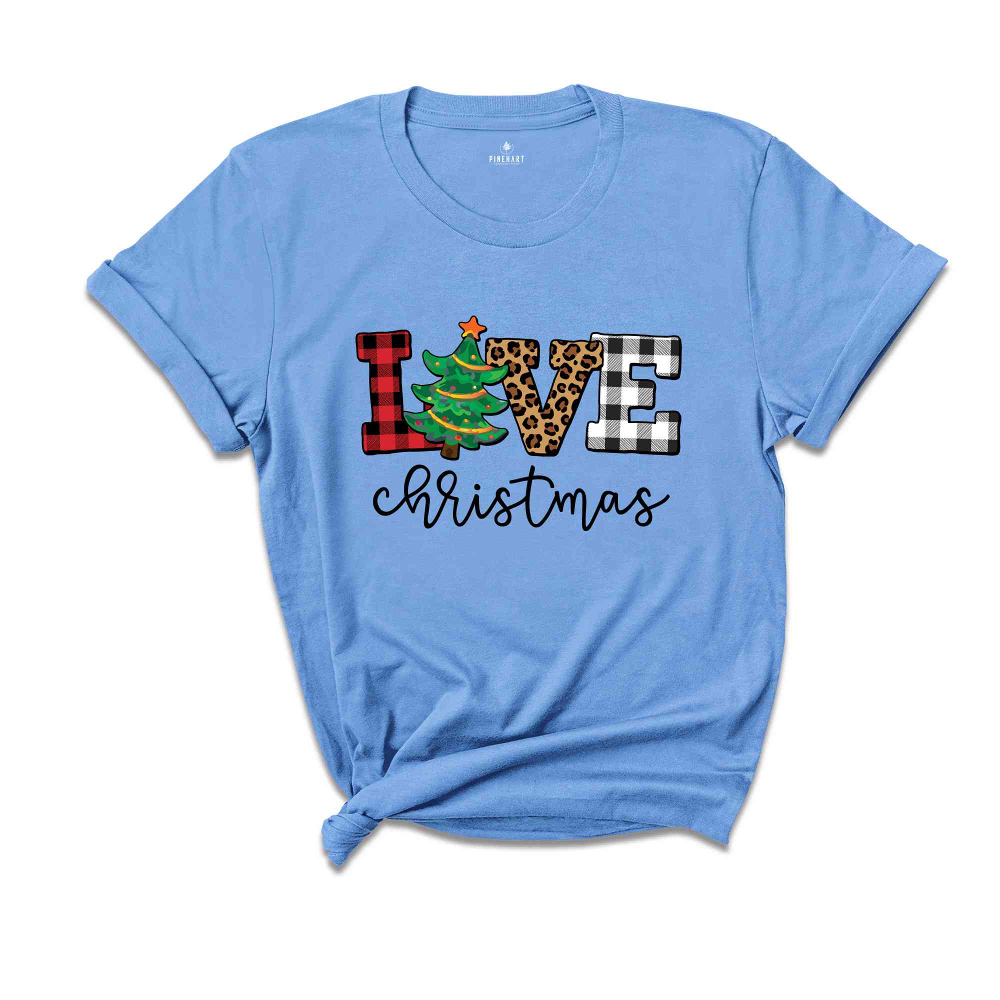 Buffalo Plaid Love Christmas T-Shirt, Funny Christmas shirt, Christmas Gift, Christmas 2024 Shirt, Christmas Tree Shirt