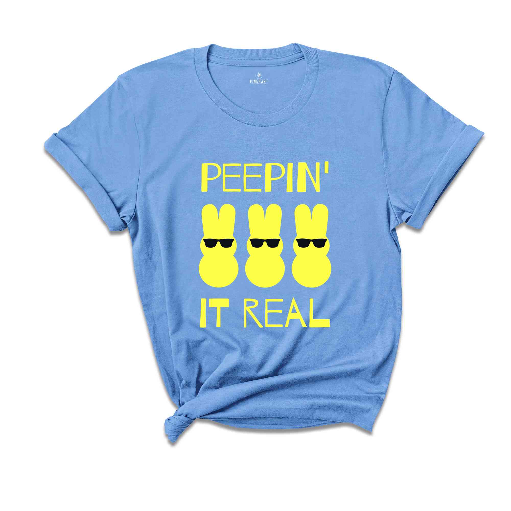 Peepin' It Real T-Shirt, Cartoon Bunny Shirt, Springtime Celebration Shirt, Cool Peeps T-Shirt for Easter, Sunglasses Bunny Easter Shirt