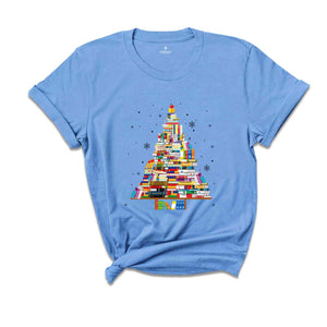 Christmas Tree Made of Books Shirt, Book Lovers Christmas, Bookworm Xmas Shirt, Gift for Book Lover, Book Tree Shirt