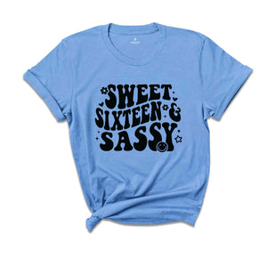 Sweet Sassy Sixteen Shirt, Birthday Girl Shirt, Cute Birthday Shirt, Tie Dye Shirt, Birthday Party Shirt Girl, Birthday Gift, Kids Tshirt