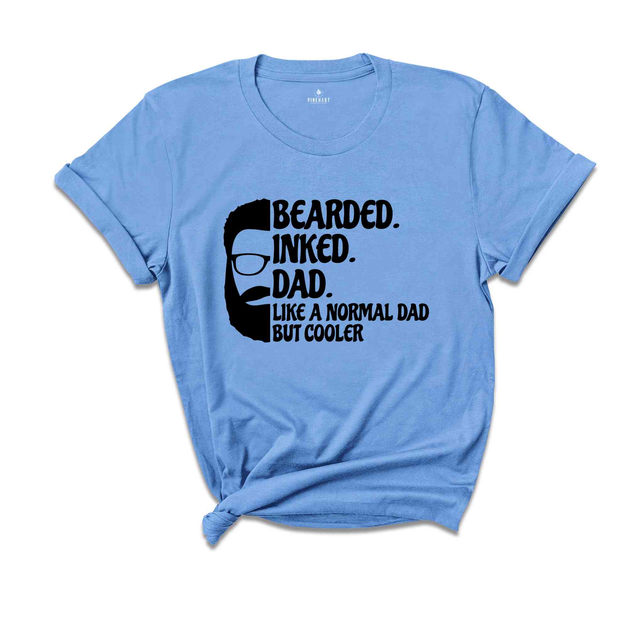 Bearded Inked Dad Like A Normal Dad But Cooler Shirt, Fathers Day Shirt, Gift For Dad, Funny Fathers Day Shirt, Daddy Birthday Shirt)