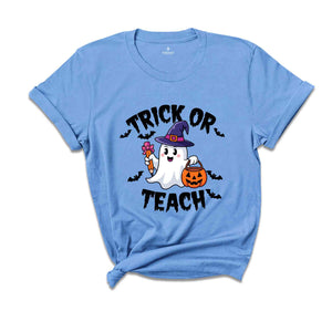 Trick or Teach Shirt, Teacher Halloween Shirt, Halloween Teacher Shirt, Spooky Teacher Shirt, Retro Ghost Teacher Shirt