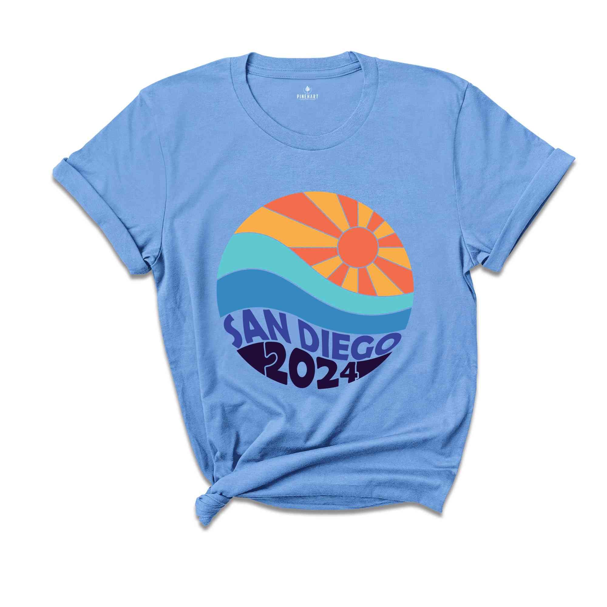 San Diego 2024 Shirt, Sun Shirt, Summer Shirt, Vacation Shirt, Summer Trip Shirt, Beach Vibes Shirt, Beach Shirt, Vacay Mode Shirt