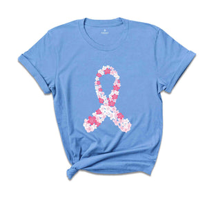 Japanese Sakura Breast Cancer Ribbon Shirt, Breast Cancer Warrior Shirt, Pink Ribbon Shirt, Floral Cancer Shirt, Fuck Cancer Shirt