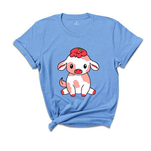 Strawberry Cow Shirt, Cow Lover Shirt, Cute Cow Shirt, Strawberry Shirt, Animal Lover Shirt, Farm Animal Shirt, Cowgirl Shirt, Howdy Shirt