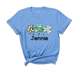 Custom Shamrock Name Shirt, Custom Name St Patrick's Day, Personalized Clover Shirt, Irish Shirt, Lucky Shirt, Shamrock Shirt, Custom Name