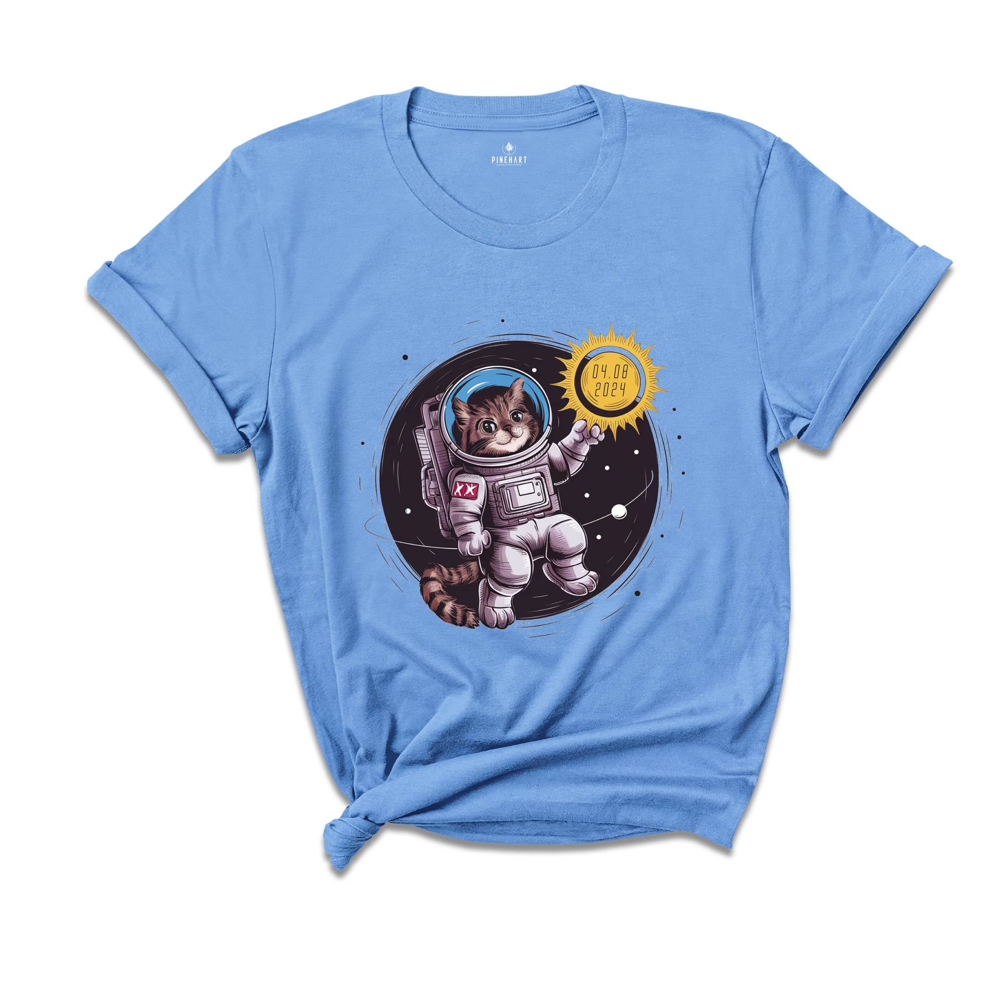 Astronaut Cat Shirt, April 8 2024 Shirt, Total Solar Eclipse Shirt, Path Of Totality, Astronomy Shirt, Astronaut Shirt, Eclipse Event Shirt