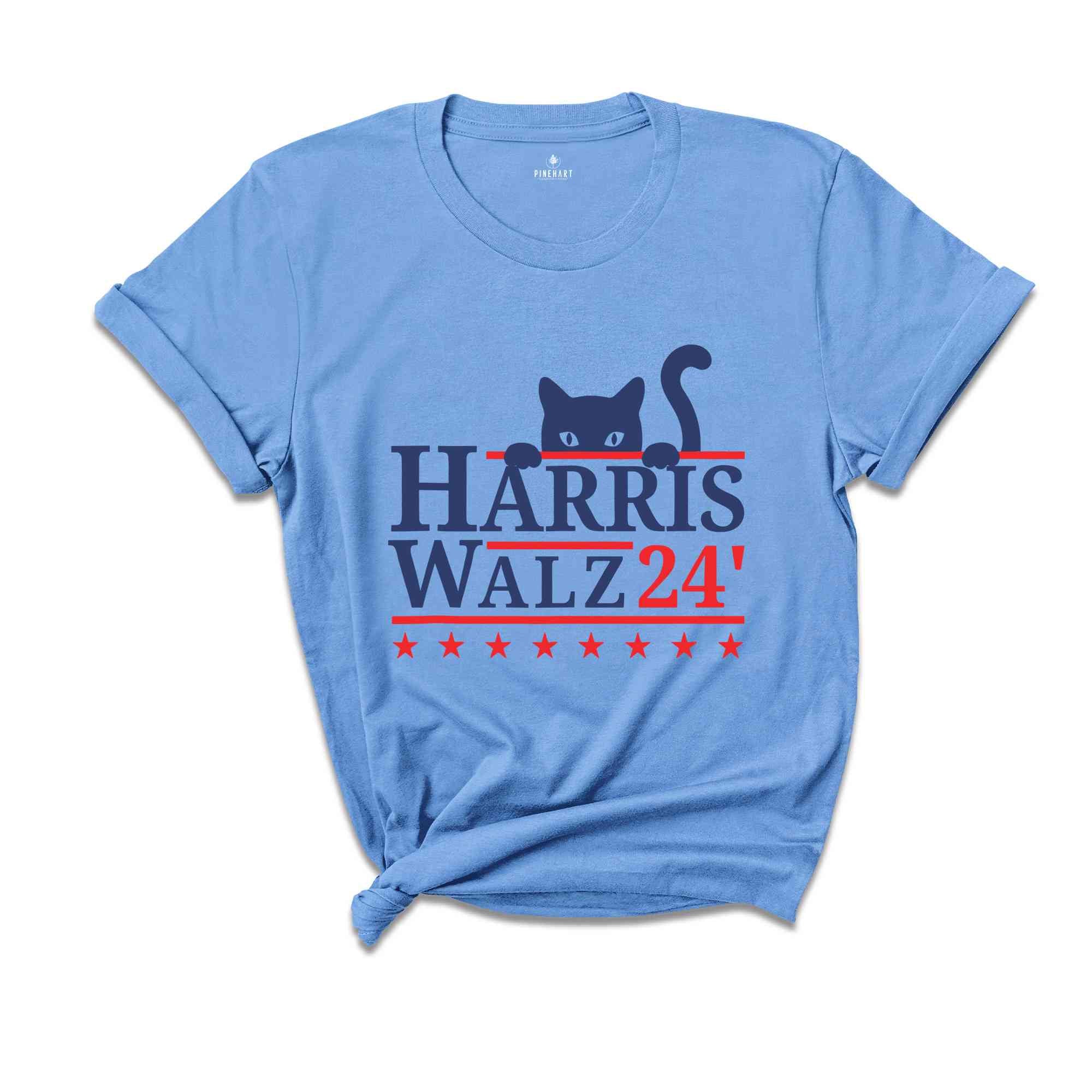 Harris Walz T-Shirt, Childless Cat Lady For Kamala Harris 2024 Tee, Kamala Harris Walz Shirt, Democrat Gifts For Kamala Supporters