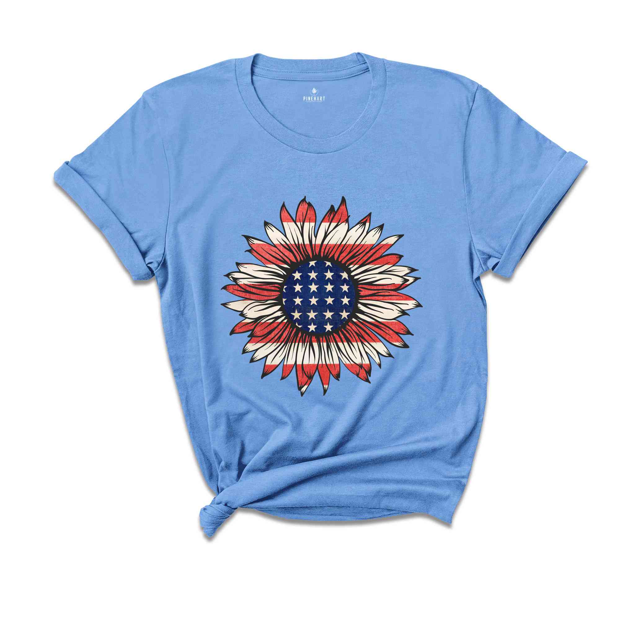 American Sunflower Shirt, 4th Of July Shirt, USA Shirt, Patriotic Shirt, Independence Day Shirt, Red White And Blue, Fourth Of July