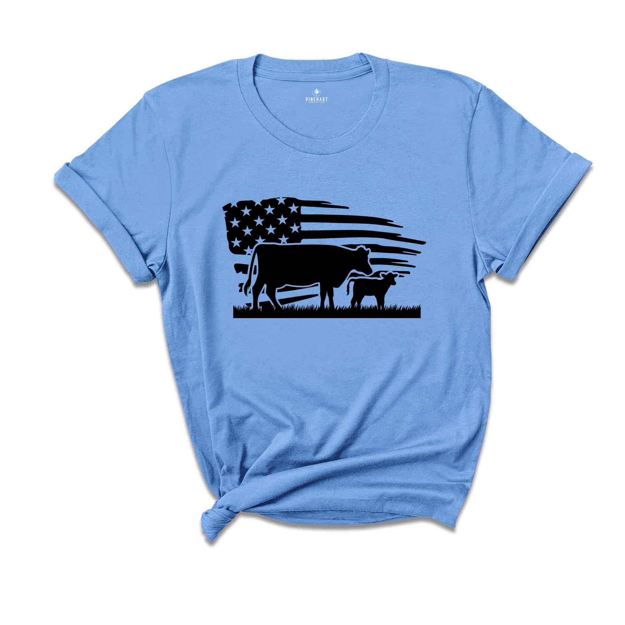 USA Cow Farm Shirt, Farm Cow T-Shirt, Farmer Cow Tee, Farm Animal Shirt, Farmer American Flag Shirt, Farmer Gift