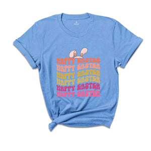 Retro Happy Easter Shirt, Bunny Shirt, Retro Easter Tee, Easter T-Shirt, Kids Easter Shirt, Easter Day Gift, Easter Party Shirt, Cute Bunny