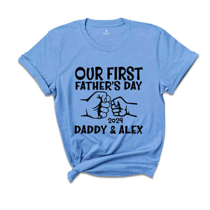 Personalized Dad And Baby Shirt, Our First Father's Day, Father's Day Shirt, Custom Father's Day Matching Shirt, Father's Day Gift