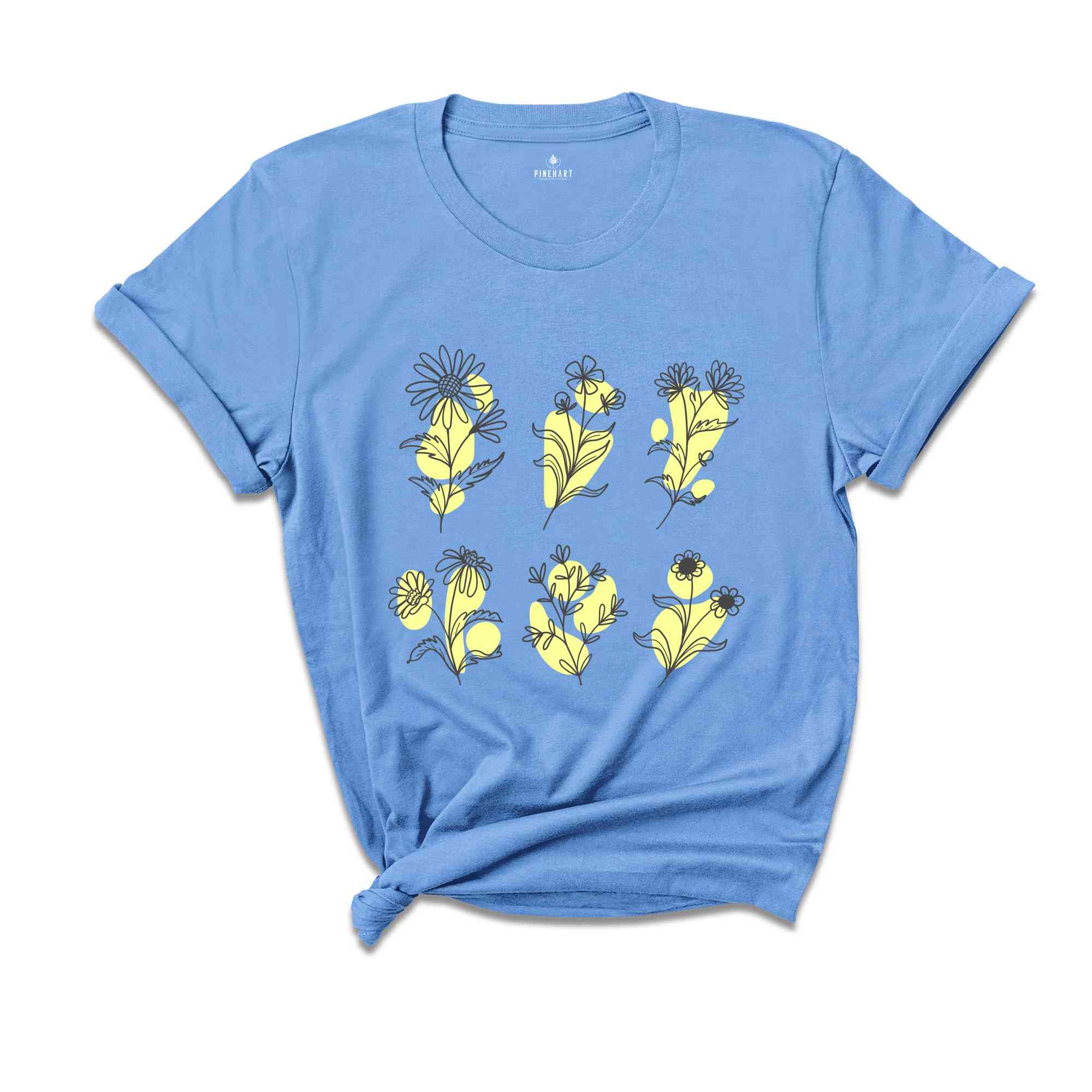 Wild Flower Shirt, Botanical Tee, Floral Tee, Flowers Shirt, Summer Shirt, Botanical Wild Flower Shirt,Plant Lover Tee.