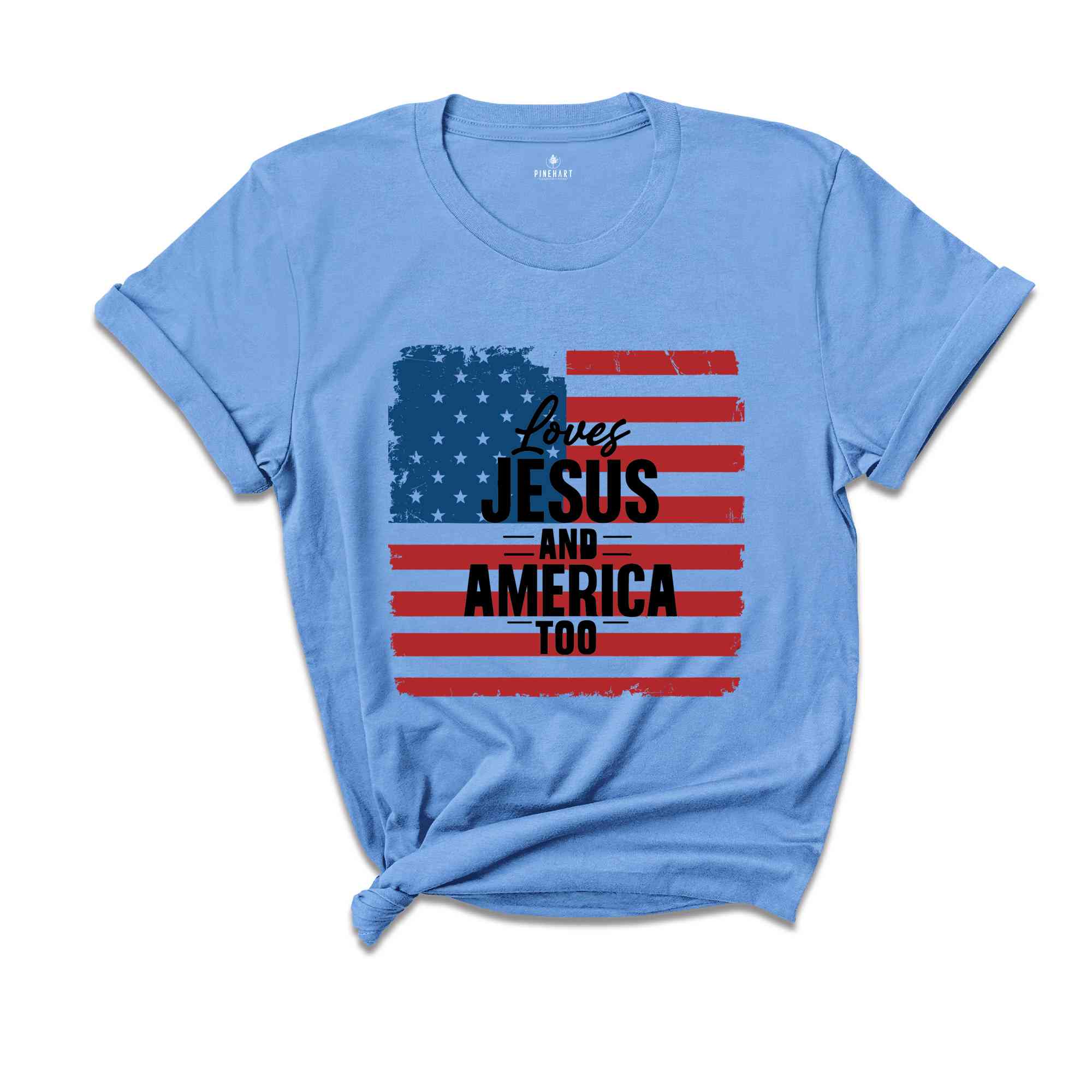 Loves Jesus And America Too Shirt, Jesus Lover America Shirt, Happy 4th of July Shirt, Christian 4th of July Shirt