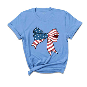 4th Of July Bow Shirt, 4th Of July Shirt, American Flag Bow, Bow Shirt, USA Shirt, America Shirt, Patriotic Gifts