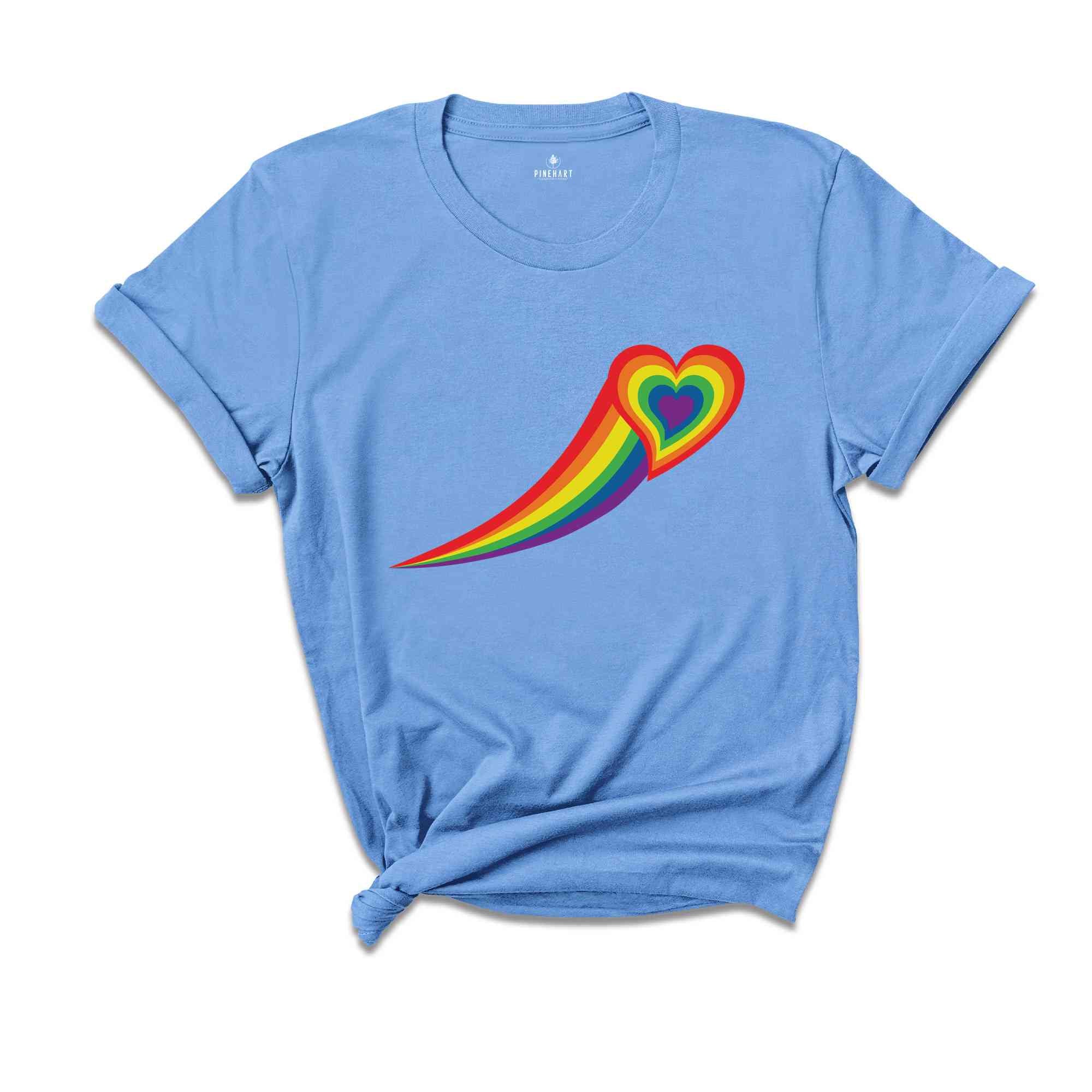 Rainbow Heart Shirt, Pride Heart Shirt, LGBT Shirt, LGBT Shirt Funny, Women Pride Tee, Gay Heart Shirt