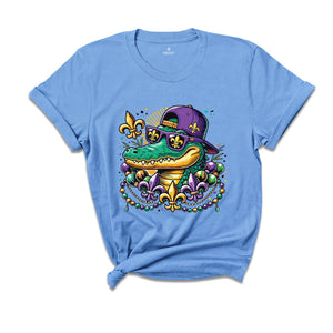 Mardi Gras Alligator Shirt, Mardi Gras Vibes Shirt, Mardi Gras Shirt, Fat Tuesday Shirt, Louisiana Shirt, Beads Shirt, Carnival Shirt