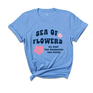 Sea of flowers shirt, Flowers Cute Girl, plant mom shirt, gift for plant moms, botanical tee, floral vibes tee