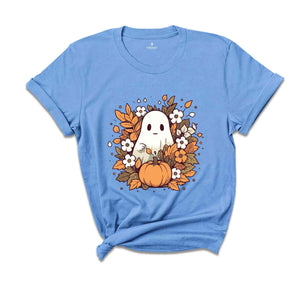 Retro Halloween Pumpkin Shirt, Vintage Floral Halloween Shirt, Retro Ghost Shirt, Vintage Ghost Shirt, Halloween Gifts