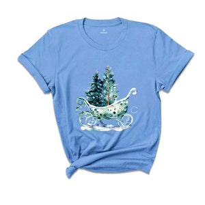 Christmas Sleigh T-shirt, Christmas Shirt, Winter Shirt, Christmas Tree Shirt, Christmas Gifts, Christmas Season Shirt