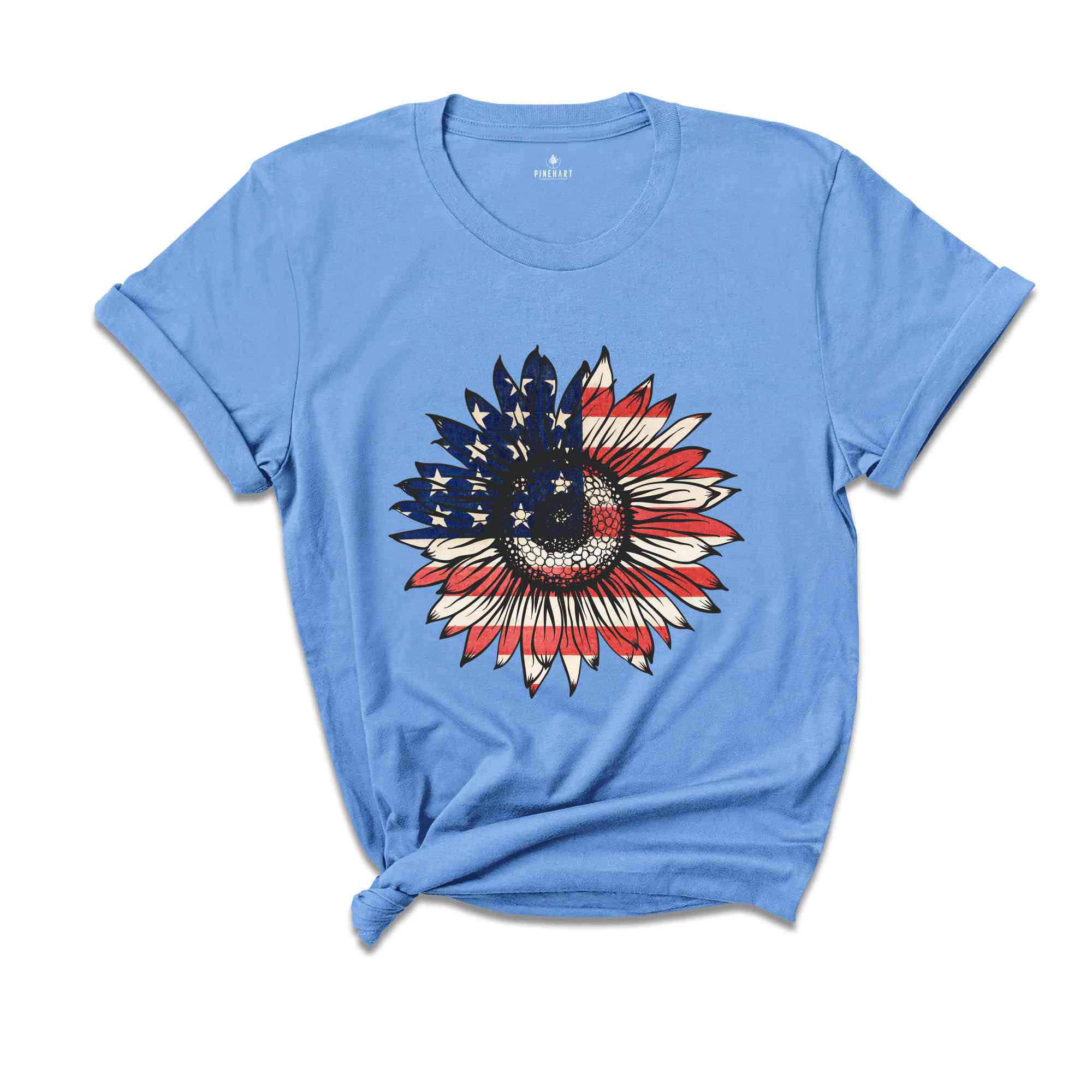 American Sunflower Shirt, 4th Of July Shirt, USA Shirt, Patriotic Shirt, Independence Day Shirt, Red White And Blue, Fourth Of July