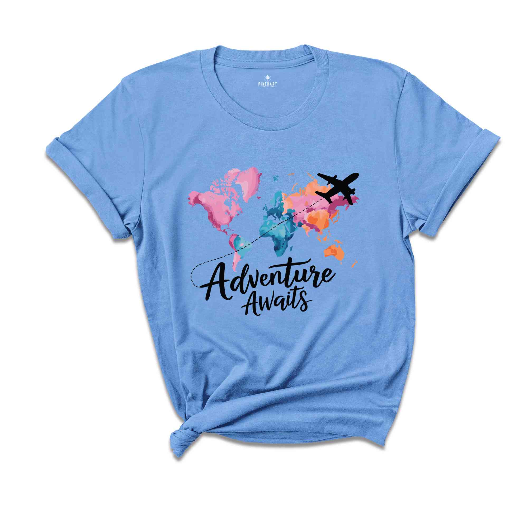 Adventure Awaits T-Shirt, Travel Gift, Vacation Shirt, World Map Shirt, Airplane Mode Shirt, Gifts For Traveler