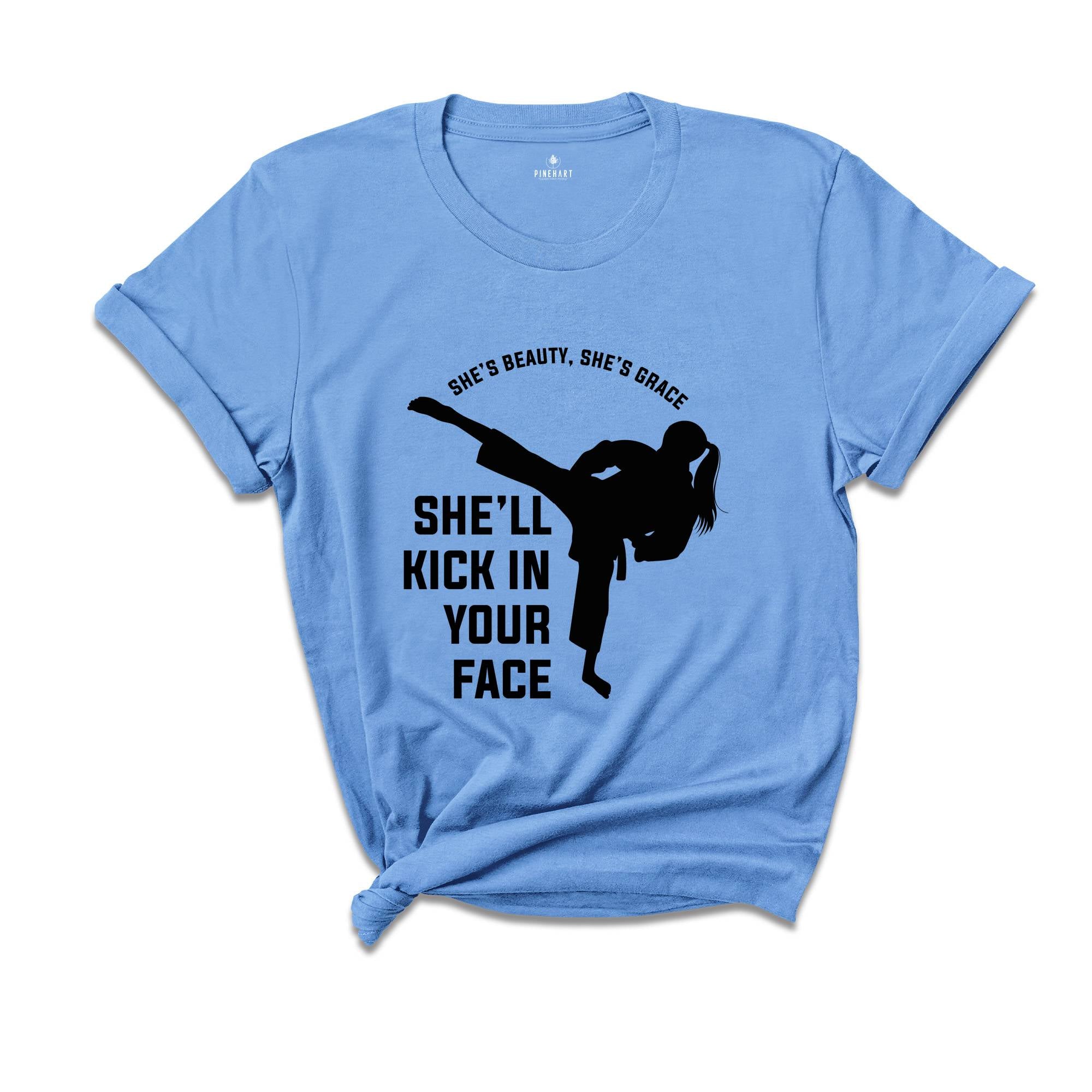 She's Beauty She's Grace Shirt, Karate Girl T Shirt, Karate Fighter Girl Shirt, Karate Lover Tee, Karate Lover Gift, Karate Mom Tee