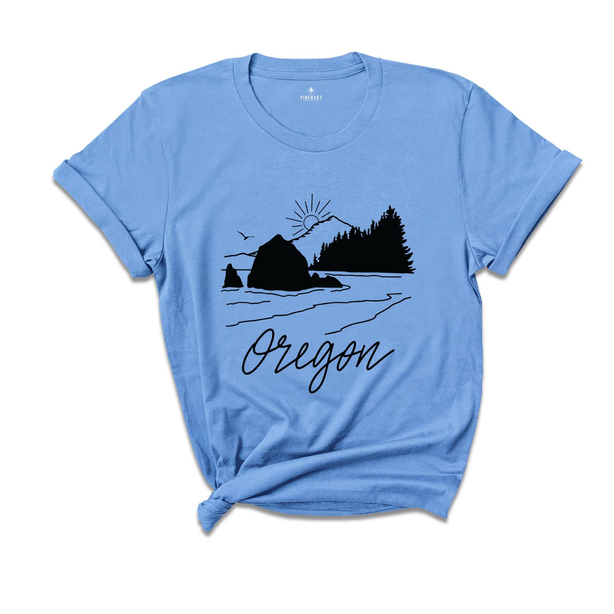 Oregon Mountain Sunset Shirt, Oregon State Shirt, Sun and Trees, Oregon State Shirt, Portland Oregon Shirt, Travel Shirt, Oregon Gift Shirts