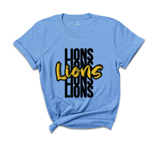 Team Mascot T-Shirt, Lions Team Shirt, Lions Football Shirt, Lions Fan Gift, Lions School Tee, Lions School Spirit