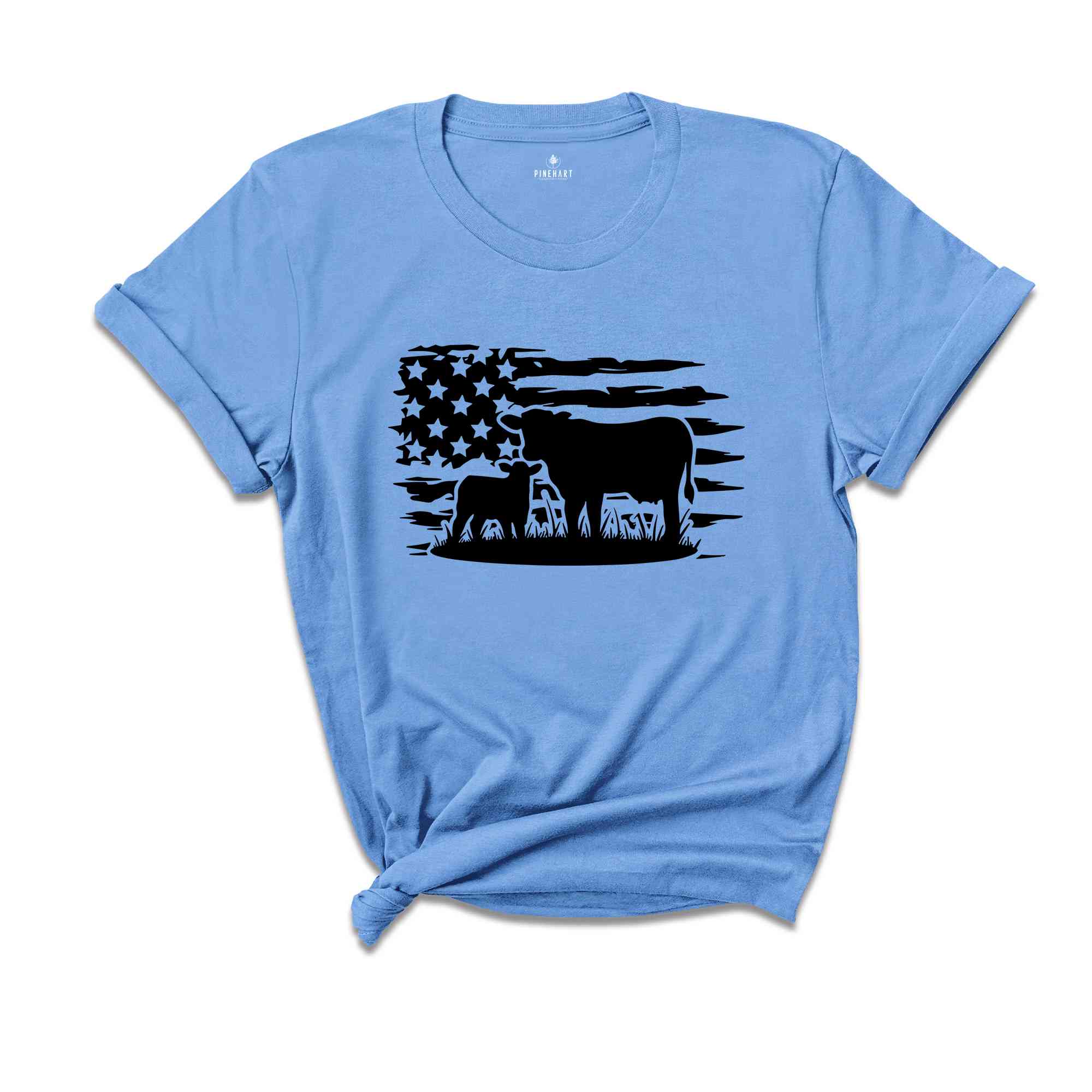 Farm Shirt, Farm Animals Shirt, American Flag Shirt, Cow Shirt, Country Shirt, Farmer Gifts, Gift for Him, USA Shirt