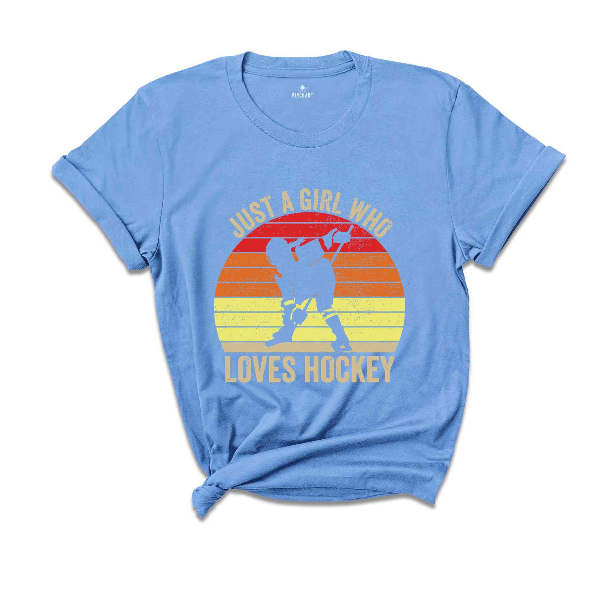 Just A Girl Who Loves Hockey T-Shirt, Minimalist Hockey Player Shirt, Match Day Tee, Gift For Hockey Lover