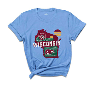 Retro State Of Wisconsin Shirt, State Of Wisconsin Shirt, State Shirt, Wisconsin Shirt, Wisconsin Lover Shirt, Family Trip Shirt, Travel Tee