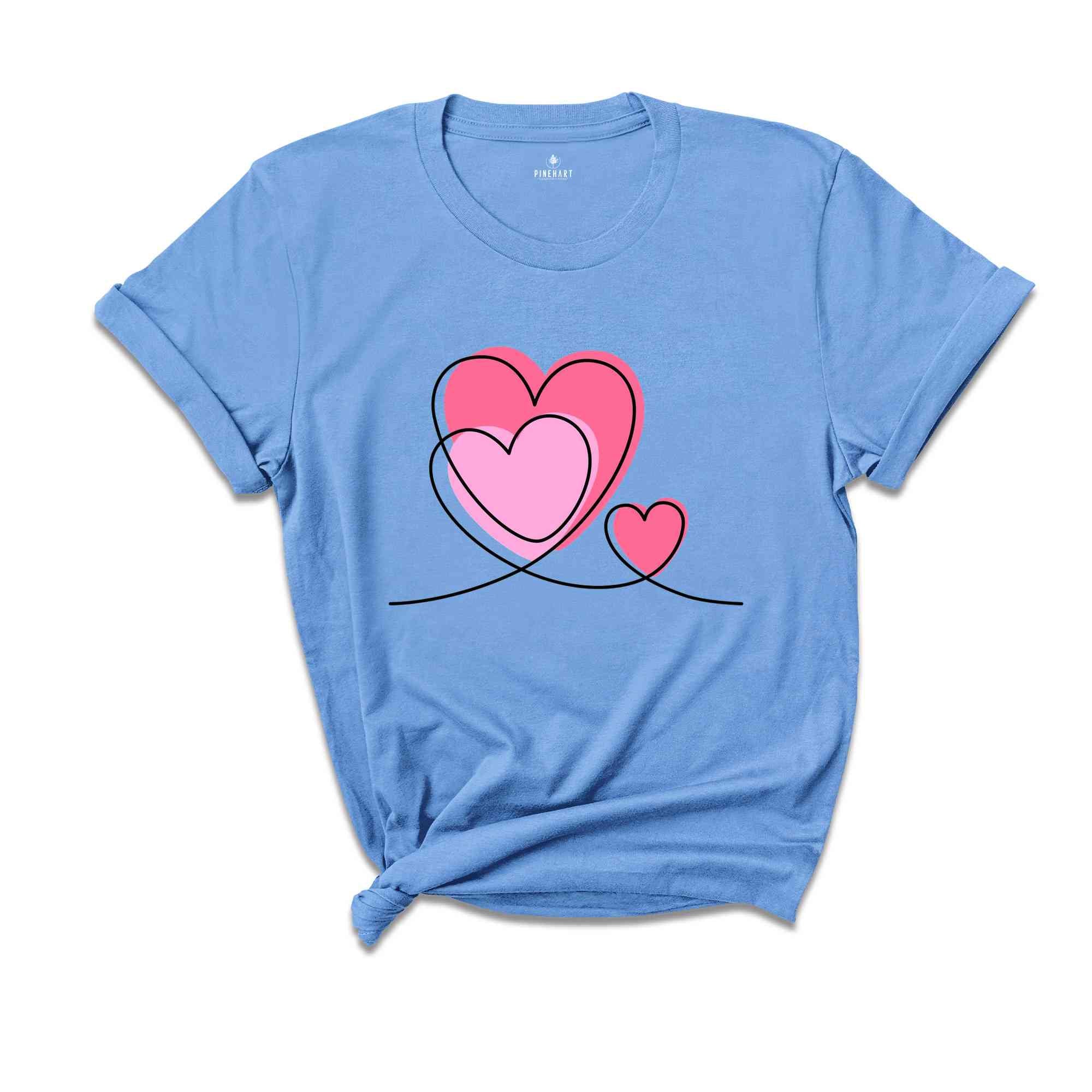 Heart Trio Valentine’s Day Shirt, Matching Valentines Couples,3 hearts valentines shirt, Anniversary Shirt