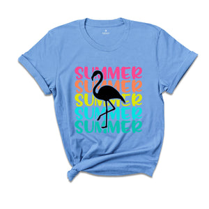 Summer Flamingo Shirt, Summer Vacation T-Shirt, Beach Shirt, Summer Tee, Summer Time Shirt, Tropical Shirt, Travel T-Shirt, Beachy Shirts