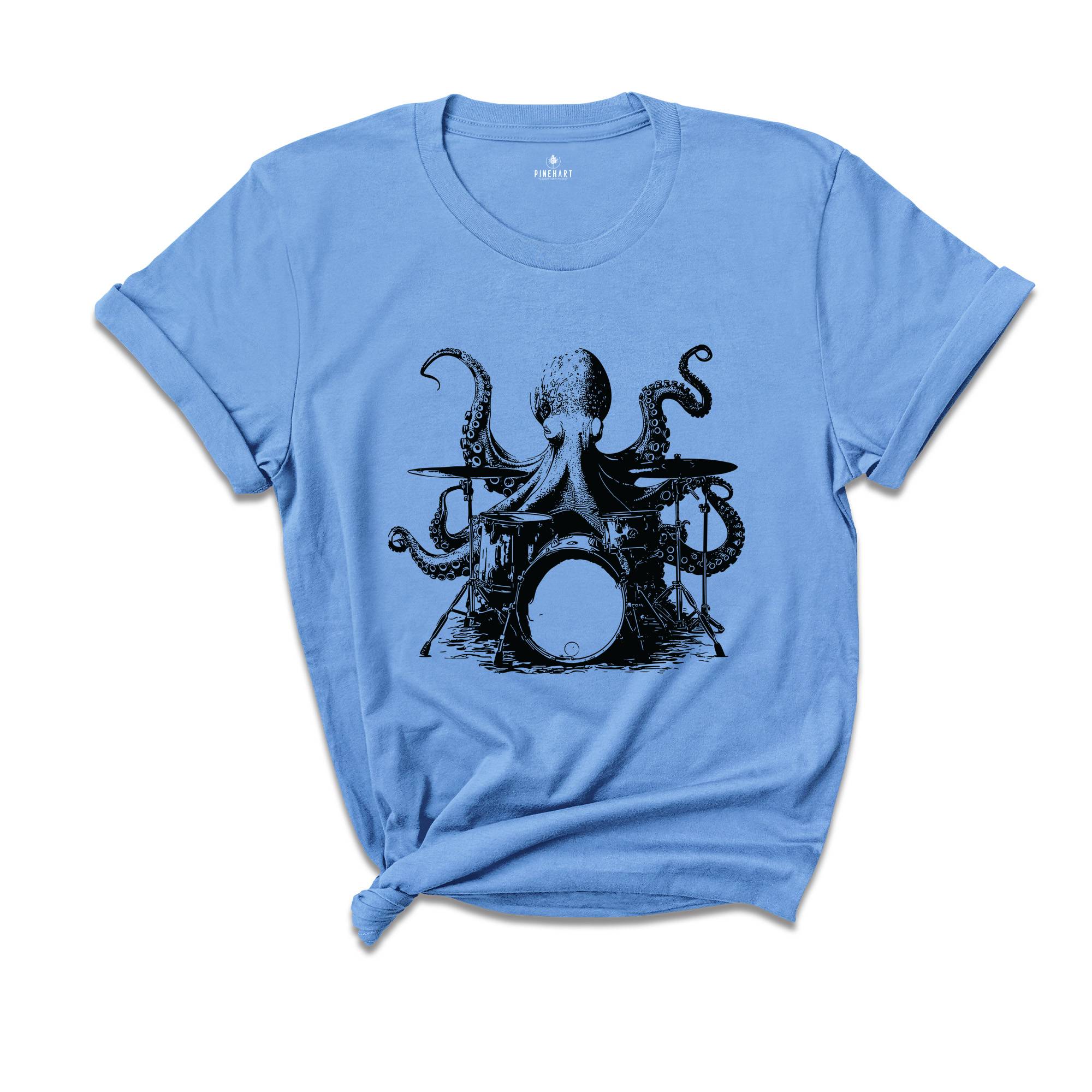 Octopus Drummer Shirt, Drummer Shirt, Drum Player Shirt, Octopus Shirt, Drums Shirt, Funny Octopus Gift, Music Lover Shirt, Funny Drummer